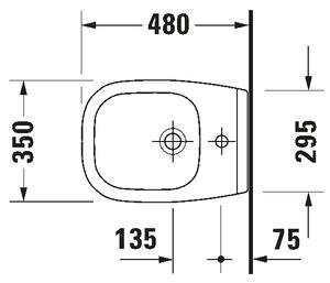 Duravit 22371500002 - Závěsný bidet D-CODE keramika/lesklá bílá