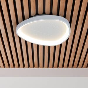 Näve LED stropní svítidlo Argesa, Ø 42 cm, bílé, dálkové ovládání, stmívatelný, Bílá / opál, Obývací pokoj / jídelna, kov, Moderní