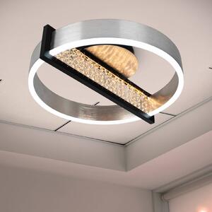 Näve LED stropní svítidlo Yvaris, stříbrné, dálkové ovládání, stmívatelný, Hliník / šedá / zinek, Obývací pokoj / jídelna, kov, Moderní