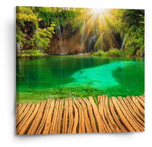 Sablio Obraz Jezírko s vodopádem - 110x110 cm