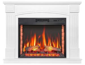ArtiFlame Elektrický krb s ohřevem BOSTON AF28S LED 12 stupňů ohřevu, časovač efekt reálného plamene 3 stupně jasu dálkové ovládání bílý