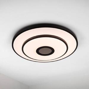 Näve LED stropní svítidlo Genua, černé, železo, dálkové ovládání, stmívatelný, Černá, Obývací pokoj / jídelna, kov, Moderní