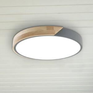 Näve LED stropní svítidlo Borneo, dub, kov, dálkové ovládání, stmívatelný, Světlé dřevo, Obývací pokoj / jídelna, Dřevo, Moderní