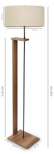 Opviq Stojací lampa, dřevěná AYD-2825, Béžová, Dřevěná