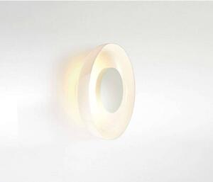 MARSET LED nástěnné světlo Aura Plus, Ø 25 cm, opálové, Bílá / opál, Obývací pokoj / jídelna, Sklo, Design