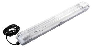 MEGAMAN rostlinná lampa Rocca, šířka 10 cm, 2 x T8, IP65, Bílá / opál, Plast