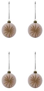 Skleněné vánoční ozdoby Rose – set 4 ks