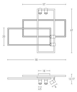 Zambelis 22020 - LED Stmívatelný přisazený lustr LED/52W/230V