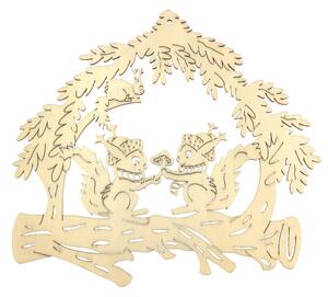 AMADEA Dřevěný obrázek k vymalování veverky 20 cm