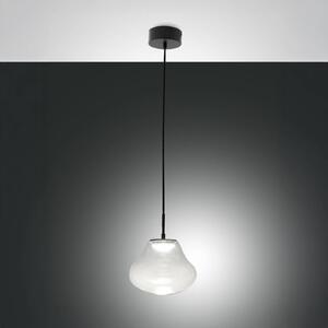 Fabas Luce Závěsné světlo LED Deva, čiré, sklo, Ø 25 cm, stmívatelné, stmívatelný, Čirá / transparetní, Obývací pokoj / jídelna, Sklo, Moderní