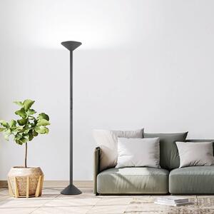 Fabas Luce LED stojací lampa Tratto, antracitová, kov, stmívatelné, stmívatelný, Černá, Obývací pokoj / jídelna, kov, Moderní