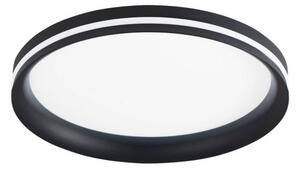 Fabas Luce LED stropní svítidlo Isy, černé, Ø 35 cm, kov, stmívatelné, stmívatelný, Černá, Obývací pokoj / jídelna, kov, Moderní