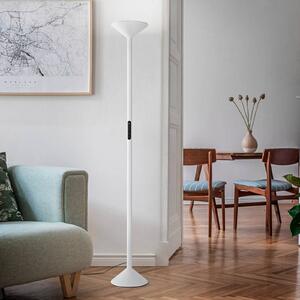 Fabas Luce LED stojací lampa Tratto, bílá, kov, stmívatelné, stmívatelný, Bílá / opál, Obývací pokoj / jídelna, kov, Moderní