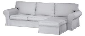 Potah na pohovku IKEA Ektorp 2-místná s lenoškou barva bílá látka pletený vzor