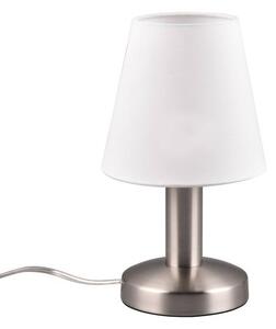 Stolní lampa TOUCH ME 3 bílá/stříbrná, látkové stínítko