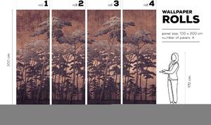 Wallart Tapeta Secret Forest Rust na míru