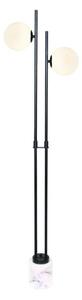ACA Lighting stojací lampa 2XE14 QUADRO černá + bílá mramor, kov IP20 40X15XH157CM ML127022FBK