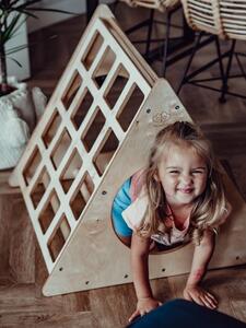 MeowBaby Dětský dřevěný trojúhelník na lezení Pikler: přírodní