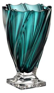 KŘISTÁLOVÁ VÁZA BOHEMIA PONTI GREEN TOUCH NA NOZE 330MM