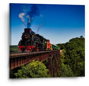 Sablio Obraz Vlak na mostě - 50x50 cm