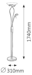 Rabalux 4077 Gamma Stmívatelná stojací lampa | R7S | Teplá bílá | Stmívatelné | Chrom | Kov - r-4077