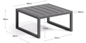 Zahradní stolek vamo 60 x 60 cm černý