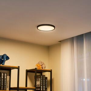 Lindby Smart LED stropní svítidlo Pravin, Ø 23 cm, CCT, černé