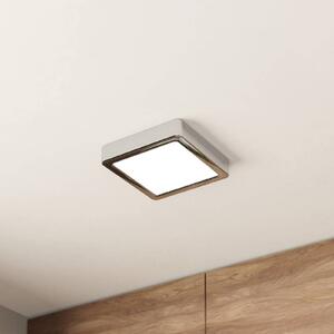 LED stropní svítidlo Fueva 5 IP44 3000K chrom 16x16cm
