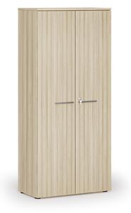 Kancelářská skříň s dveřmi PRIMO WOOD, 800 x 420 x 1781 mm, dub přírodní