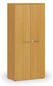 Kancelářská skříň s dveřmi PRIMO WOOD, 800 x 420 x 1781 mm, buk