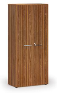Kancelářská skříň s dveřmi PRIMO WOOD, 800 x 420 x 1781 mm, ořech