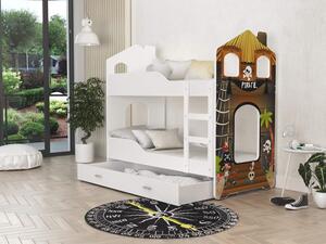 AJK - meble Patrová postel Domek Dominik s šuplíkem 160 x 80 cm + rošt ZDARMA