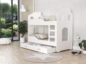AJK - meble Patrová postel Domek Dominik s šuplíkem 190 x 80 cm + rošt ZDARMA