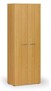 Kancelářská skříň s dveřmi PRIMO WOOD, 800 x 420 x 2128 mm, buk