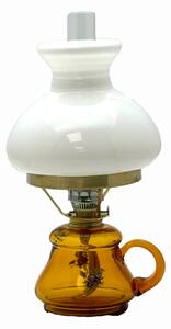 Floriánova huť Petrolejová lampa Tereza - amber obtisk komplet 2