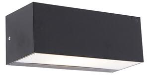 Chytré moderní nástěnné svítidlo černé IP65 včetně WiFi A60 - Houks