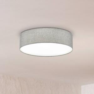 EGLO Šedá stropní lampa Pasteri se lněným stínidlem 57 cm, stmívatelný, Hliník / šedá / zinek, Obývací pokoj / jídelna, Textil / tkanina / hedvábí, Moderní