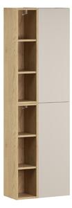Comad Závěsná horní vysoká koupelnová skříňka Dalia Cashmere 50 cm kašmírová/dub cremona