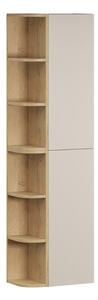 Comad Závěsná horní vysoká koupelnová skříňka Dalia Cashmere 45 cm kašmírová/dub cremona