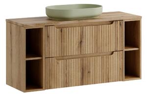 Comad Závěsná skříňka Nova River s deskou a umyvadlem 120 cm dub coast evoke