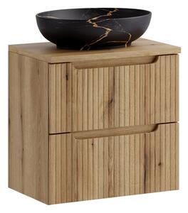 Comad Závěsná skříňka Nova Mona s deskou a umyvadlem 60 cm dub coast evoke