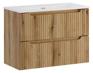 Comad Závěsná skříňka Nova Sky se zápustným umyvadlem Nova 80 cm dub coast evoke