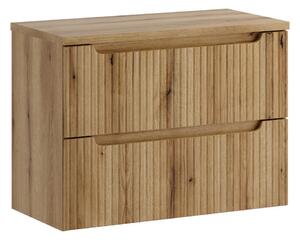 Comad Závěsná skříňka pod umyvadlo Nova s deskou 80 cm dub coast evoke