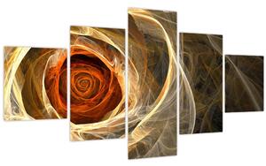 Obraz - Abstraktní růže v ohnivých barvách (125x70 cm)