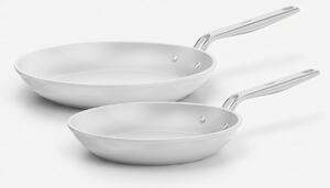 Fabini Sada pánví Meda 5.0 Pro, ø 24 cm + ø 28 cm, 2 díly - Nepřilnavé pánve s keramickým povrchem, světle šedé