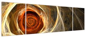 Obraz - Abstraktní růže v ohnivých barvách (170x50 cm)