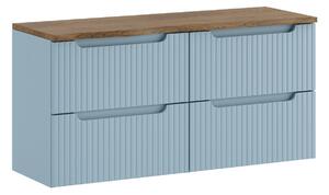 Comad Závěsná skříňka pod umyvadlo Nova Denim s deskou 120 cm modrá/Casella