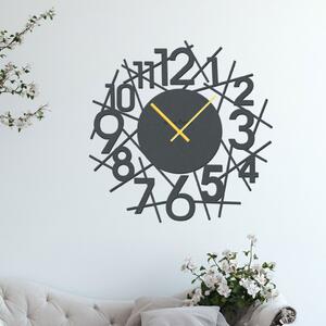 Nástěnné hodiny NUMERO Zvolte barvu dekoru: Antracitová | Velikost hodin: 50x50 | Barva ručiček: Zlaté