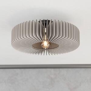 EGLO Stropní světlo Palombaia, bílé, Ø 50 cm, ocel/dřevo, E27, stmívatelný, Bílá / opál, kov