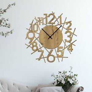 Dřevo života | Nástěnné hodiny NUMERO Zvolte barvu dekoru: Dub zlatý | Velikost hodin: 35x35 | Barva ručiček: Černé